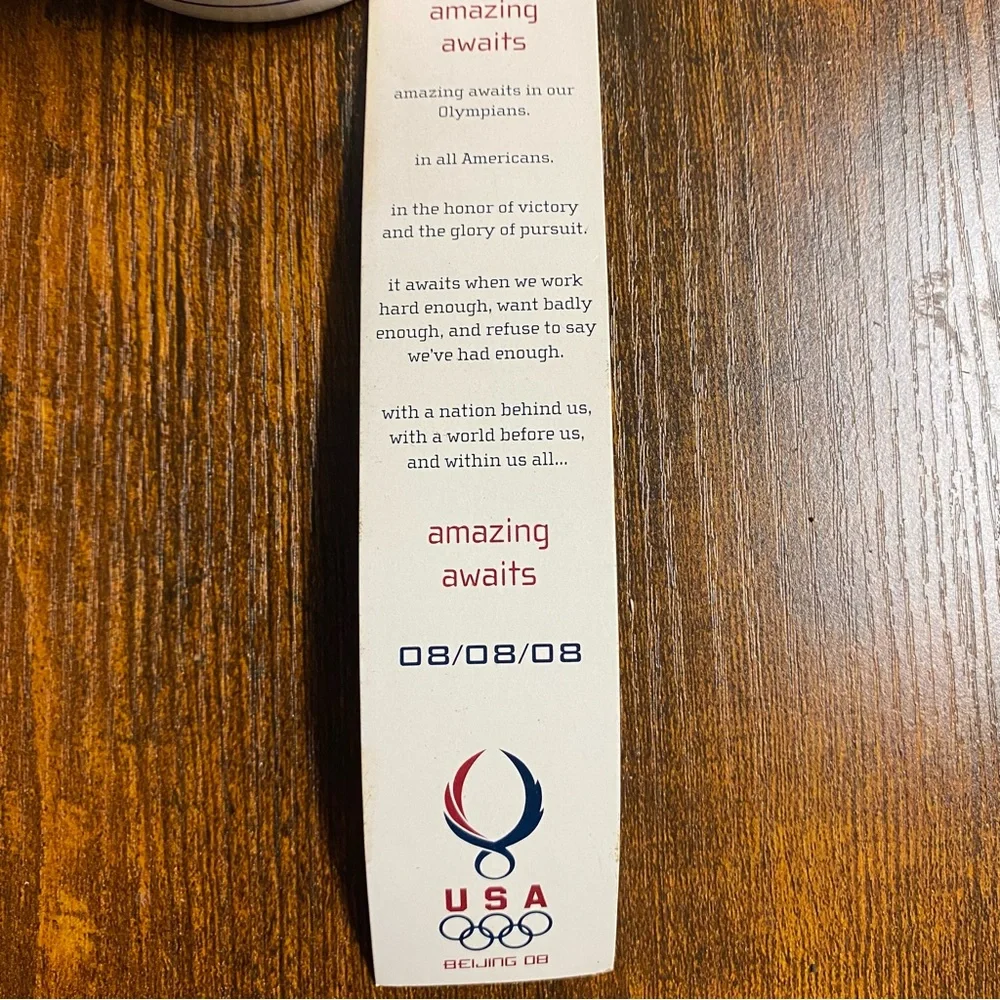 2008 Bookmark Lenticular Holographic USA Carly Patterson Michael Phelps Olympics